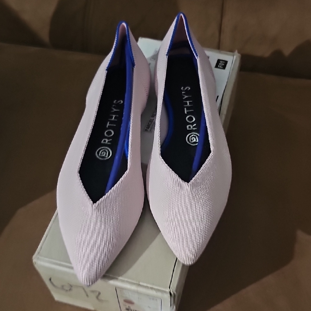 Rothy's Women's Pointed Toe Flats in Petal Pink Solid